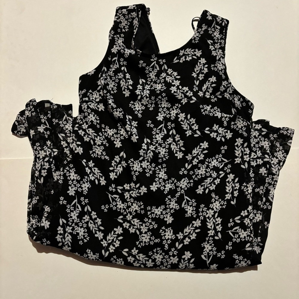black and white floral calvin klein dress